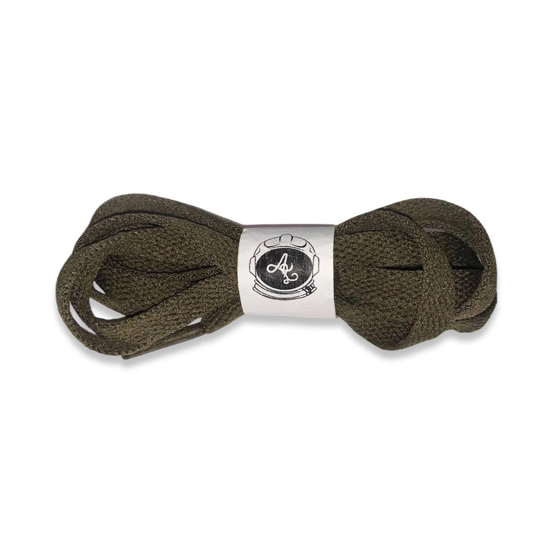 DARK OLIVE GREEN FLAT LACES