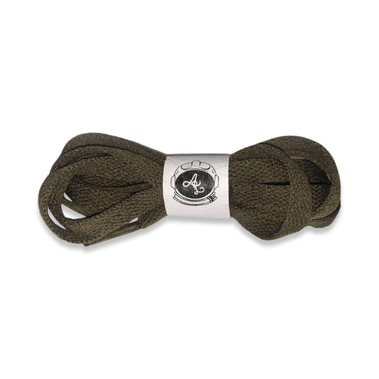 DARK OLIVE GREEN FLAT LACES