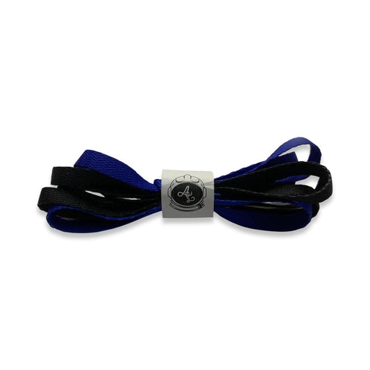 BLACK AND BLUE FLAT LACES 180CM