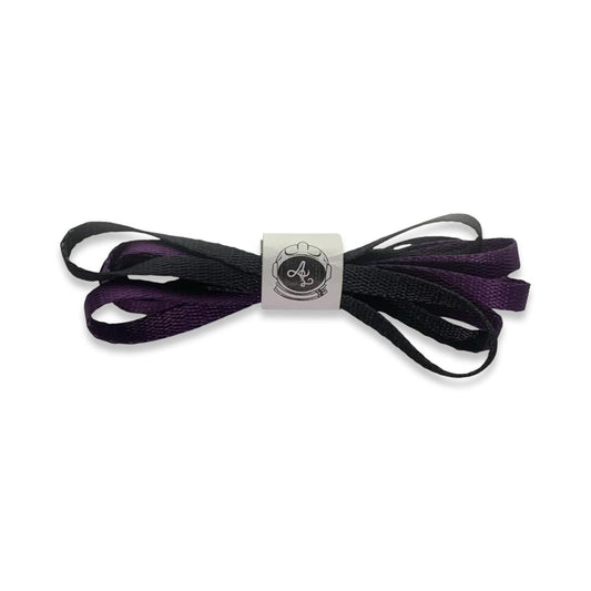 BLACK AND PURPLE FLAT LACES 180CM