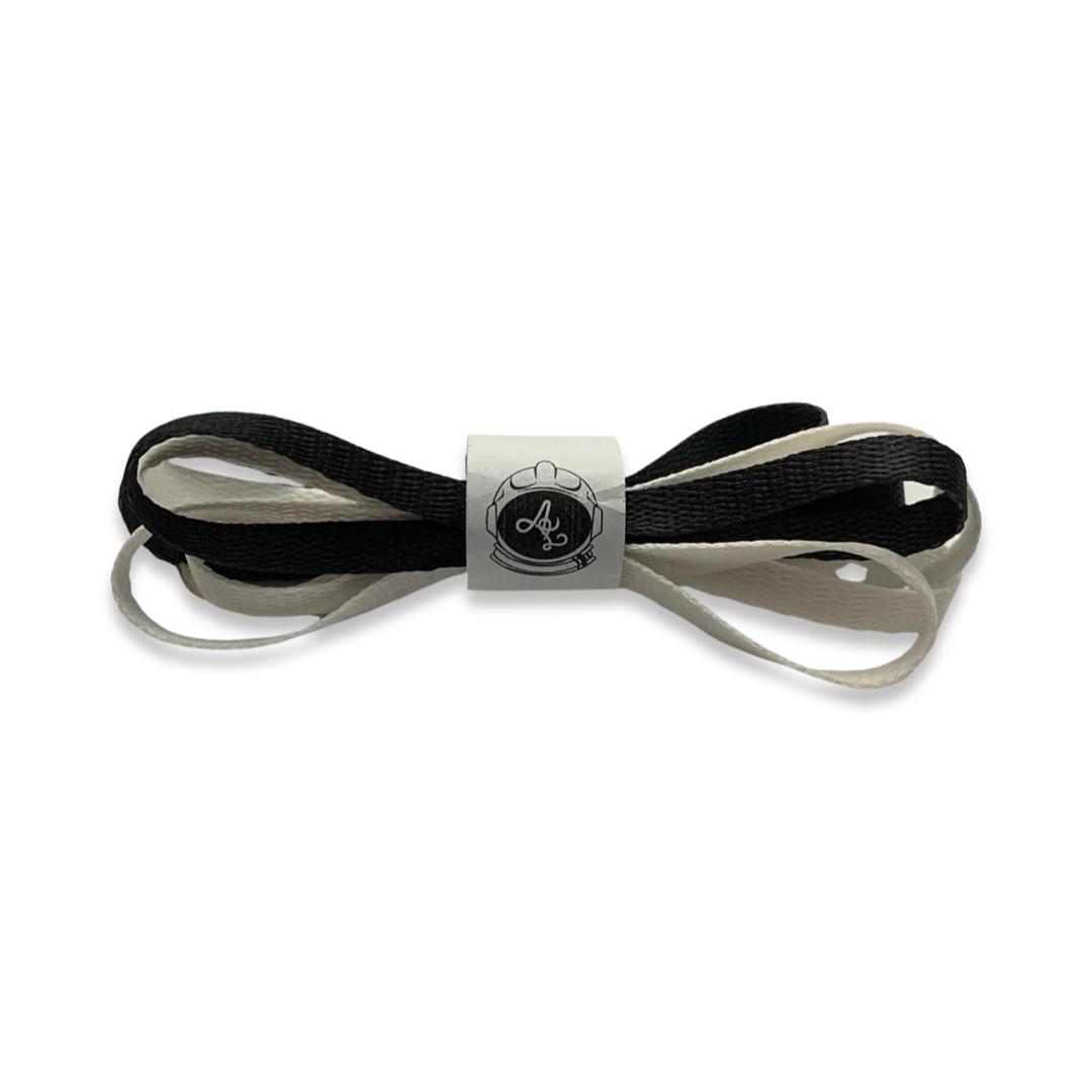 BLACK AND WHITE FLAT LACES 180CM