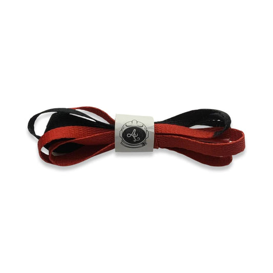 BLACK AND RED FLAT LACES 180CM