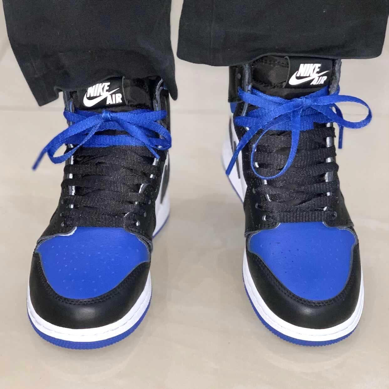BLACK AND BLUE FLAT LACES 180CM