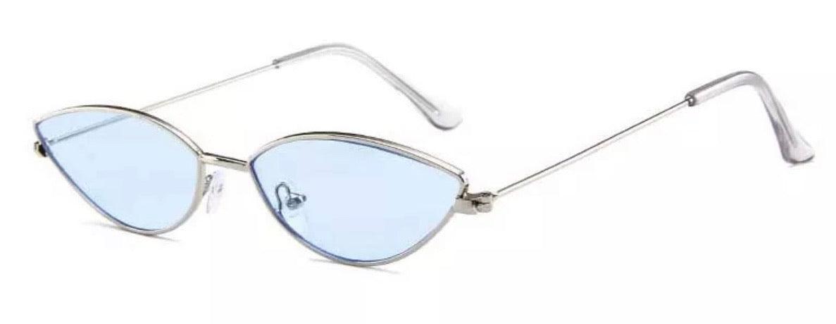 METALLIC SILVER/ SKY BLUE GLASSES