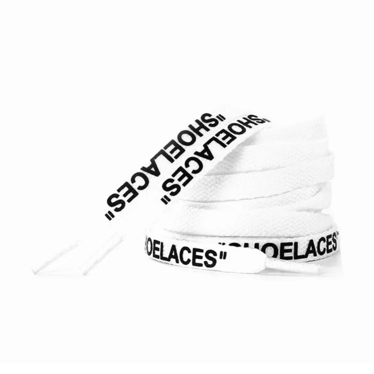 WHITE “SHOELACES” FLAT LACES