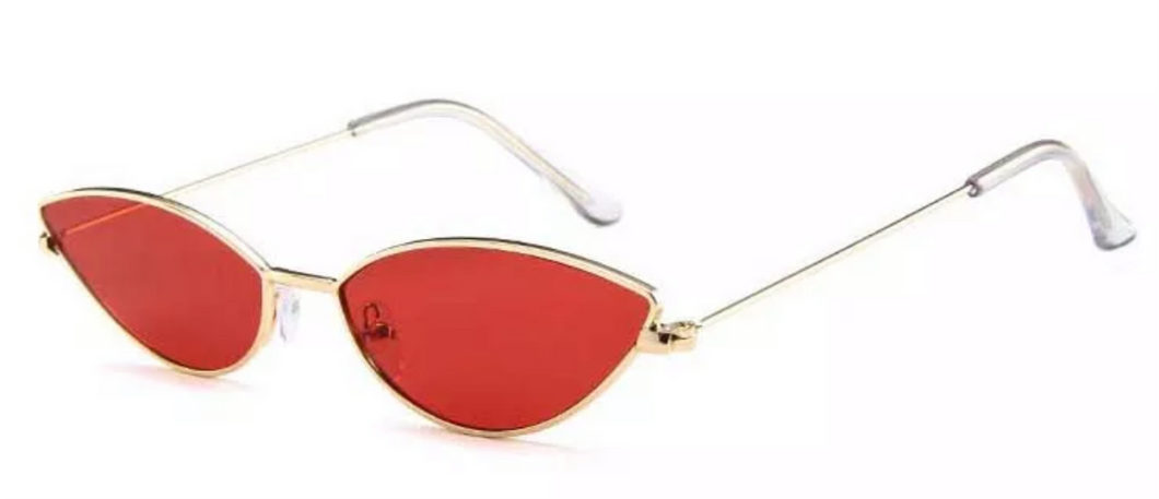 METALLIC SILVER/ RED GLASSES