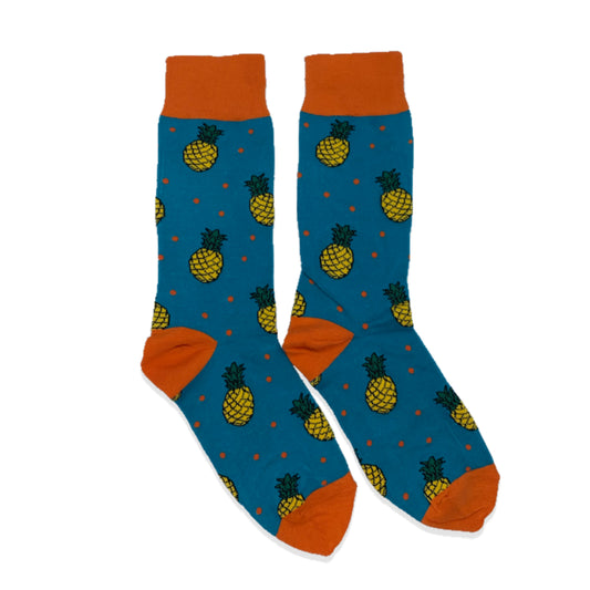 PINEAPPLE BLUE/ORANGE SOCKS